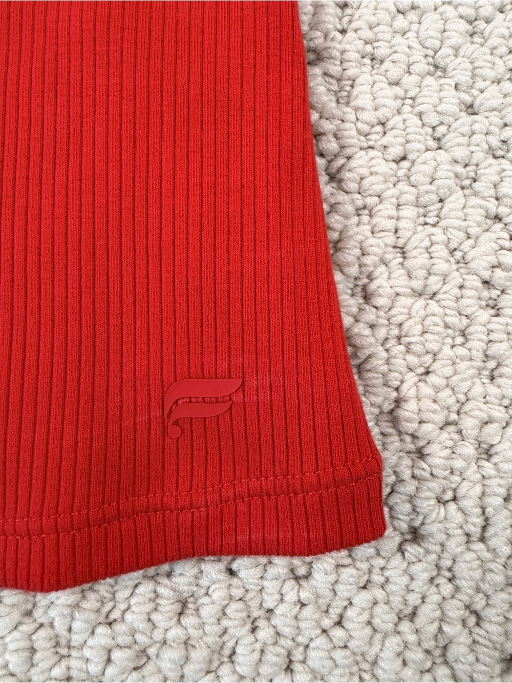 Fabletics Red Ribbed Square-Neck Tank - Picture 3 of 5